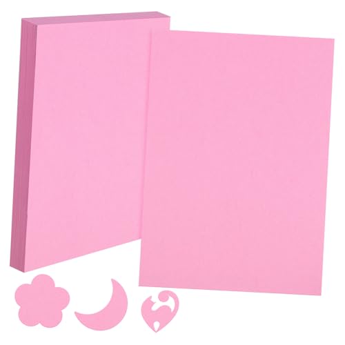 STOBOK 100 Stk farbiger Karton farbige Pappe rosa Tonpapier Papier für die Kartenherstellung Rosa Computerdruckerpapier Pastellkarton Kartonpapier, farbiges Papier farbiges Kopierpapier von STOBOK