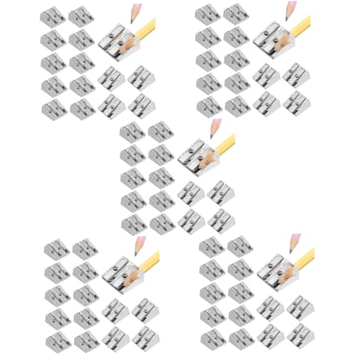 STOBOK 100 Stück Bleistiftspitzer Aus Aluminiumlegierung Manuelle Bleistiftspitzer Buntstiftspitzer Bleistiftspitzer Metall Bleistiftzubehör Eyeliner Büro Schreibtisch von STOBOK