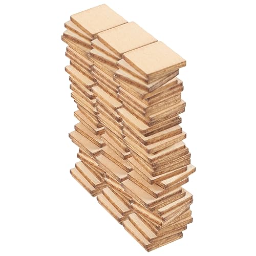 STOBOK 100 Stück Quadratische Holzscheiben Unvollendete DIY Plakette DIY Bastelarbeiten Holzscheiben von STOBOK