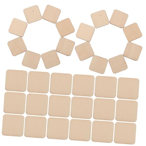 STOBOK 100St Holzspäne bastel materialien holzprojekte Holzzuschnitte Holzschnitte DIY- Party-Quadrate-Rohlinge Partydeko selber machen quadratische Holzausschnitte hölzern Khaki von STOBOK