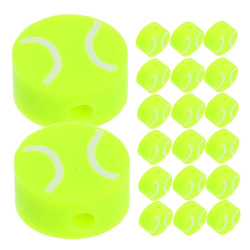 STOBOK 100St Weiche Keramikperlen Sports Spacer Perlen lose Tennisperle Perlen für Tennisbälle kleine Perlenanhänger Perlen für Sportbälle Halskette Abstandsperle Polymer-Ton Green von STOBOK