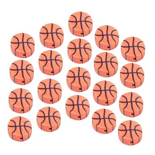 STOBOK 100st Basketball-perlenmaterial Perlensets Armbandperlen Diy-abstandsperlen Perlen Für Diy Armband Lose Perlen Perlenanhänger Basketball-abstandsperlen Tonperlen Orange Polymer-ton von STOBOK