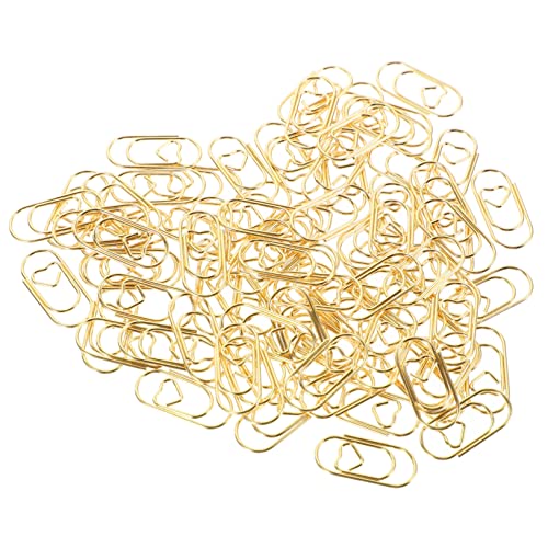 STOBOK 100st Büroklammer Mittlere Heftklammern Kabelclips Kleben Kleine Heftklammern Falten Selbstklebende Kabelclips Stiftklammern Große Bindeklammern Lichtclips Metall Golden von STOBOK