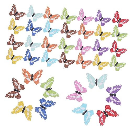 STOBOK 100st Butterfly-schnalle Broschennadeln Tasten Kit Zur Schmuckherstellung Scrapbooking-schaltflächen Nagel Charms Armbänder Knöpfe Für Kleidung Zauber Für Colorful Hölzern von STOBOK