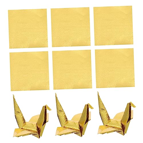 STOBOK 100st Einseitiges Perlmutt-origami Farbiges Papier Origamipapier 10x10 Drachenpapier Glückssternpapier Perlen-origami-papier Golden Geprägt Strukturiertes Papier Handbuch Vorschule von STOBOK