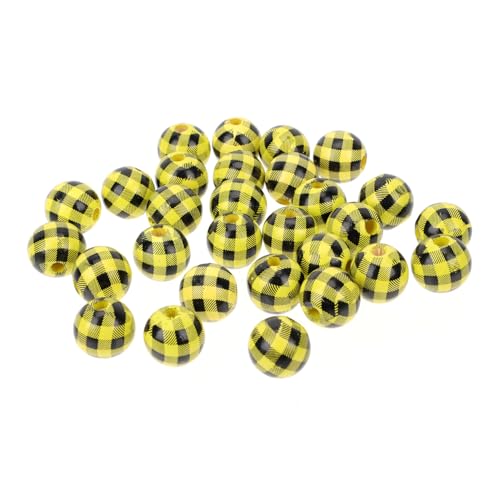 STOBOK 100st Ostern Holzperlen Dekoration Perlen Für Armbänder Buchstabenperlen Gefälscht Produkte Bastelorganisatoren Und Aufbewahrung Perlenbrett Bausatz Tonperlen Rosa Yellow von STOBOK