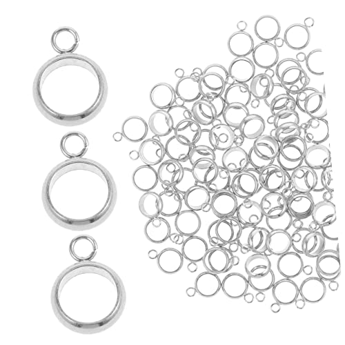 STOBOK 100st Positionierungsperlen Aus Edelstahl Strasssteine Haken Bausatz Draht Kette Schmuck Machen Diy Erkenntnisse Bügelperlen Selber Machen Ringbügelperlen Silver Rostfreier Stahl von STOBOK