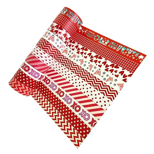 STOBOK 10St Magnetband Bandspender Klebestreifen Aufkleber Produkte Netz farbiges klebeband washi-tape Scrapbooking-Klebeband Visuell ausdrucksstarkes Klebeband Dekoratives Klebeband rot von STOBOK