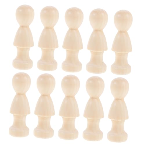 STOBOK 10St Puppenornamente unbemalte Peg-Puppen unvollendete Bemalpuppen Miniaturfigur Graffiti-Stöpselpuppen holzfiguren holzspielzeug leere Holzpuppe DIY leere Holzpflockpuppen hölzern von STOBOK