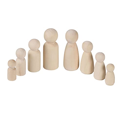 STOBOK 10St Puppenspielzeug Puppen für Heimwerker Kinderpuppen Familie Steckpuppen kinder holzspielzeug holzfiguren menschen Puppenkörper aus Holz Holzpuppenmenschen Bambus Yellow von STOBOK