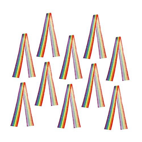 STOBOK 10St Regenbogenband LGBT-Regenbogendekoration DIY dekoratives Klebeband Outfit Stolz lgbtq Dekorationen Flagge geschenkband Zubehör Haarband aus Polyester Wickelband aus Polyester von STOBOK