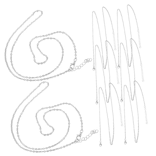 STOBOK 10St Schmuckketten Halskettenverschluss zum Schichten Perlenkette goldene Halskette schmuckwerkzeuge metallkette Collierkette mit Verschluss Halskettenketten für Anhänger Silver von STOBOK
