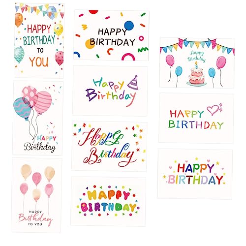 STOBOK 10er Set Geburtstagskarten Assortiment Einfache Stilvolle Klappkarten Für Glückwünsche Happy Birthday Grußkarten Für Freunde Und Familie Vielseitige Karten Für Jeden Anlass von STOBOK