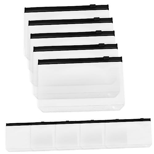 STOBOK 10st 6-loch-ordnertaschen Dokumentenmappe Aktentaschen Organizer-tasche Umschläge Mit Reißverschluss Reißverschlusstaschen Zum Organisieren Geldumschläge Münzumschlag Black Pvc von STOBOK