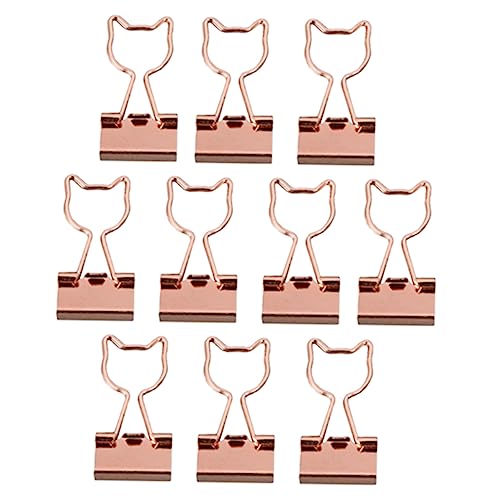 STOBOK 10st Büroordner Klemmbretter Jumbo Band Clips Schreibwaren Büroklammern Heftklammern Befestigungselemente Stift-organizer Zwischenablage Schreibtisch-organizer Rose Gold Metall von STOBOK