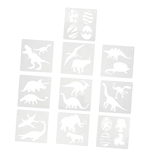 STOBOK 10st Dinosaurier-vorlage Kunstschablonen Klein Kinderschablonen Wände Fahnenschablonen Wiederverwendbare Schablonen Zum Malen Malschablonen Selber Machen Stoffschablone Weiß von STOBOK