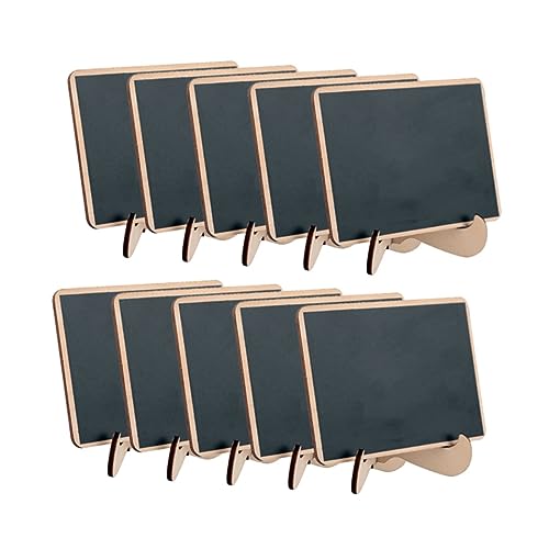 STOBOK 10st Mini-holztafel Tafelaufkleber Tafeletiketten Hängen Whiteboard-marker Kreidetafelständer Briefbrett Zeichen Planke Mini-tafelschilder Dekorative Tafel Staffelei Black Hölzern von STOBOK