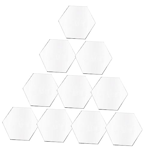 STOBOK 10st Rundes Scheibenornament Asymmetrischer Wandspiegel Reservierte Tischschilder Sechseckige Spiegelfliesen Hexagon Sechskantspiegel Für Die Wand Runder Spiegel Transparent Acryl von STOBOK