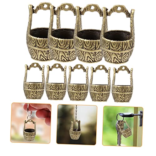 STOBOK 10st Schlüsselanhänger Gestell Schlüsselbänder Haken Schlüsselband Perlen Mini-chinesische Charms Halter Nummer Bands Korn Gold Strasssteine Abteil Kette Schmuck Ring Messing von STOBOK