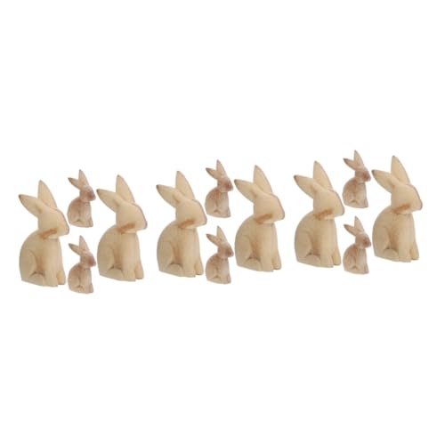 STOBOK 12 Stk Tierornamente Aus Holz Mini-hasenfigur Aus Holz Diy & Handwerk Diy Liefert Mini-diy-holzkaninchen Unfertige Holzfiguren Graffiti-holzkaninchen Unfertiger Hase Aus Holz von STOBOK