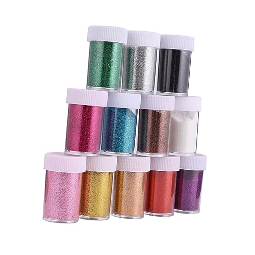 STOBOK 12 Stück Glitzerflasche Glitzerperlen Nagelpailletten Strasssteine Nagelschimmerformen Nagelkits Glitzer Make Up Lidschatten Palette Nagelglitzerflocken Glitzer Schwarz von STOBOK