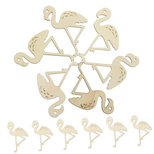 STOBOK 12 Stück Holzausschnitte Flamingo-Charme Flamingo-Tags Flamingo-Geschenkanhänger Pflanzendekorationen holzfiguren holzdeko Holzornamente hölzerne Ornamente holzhandwerk Bambus von STOBOK