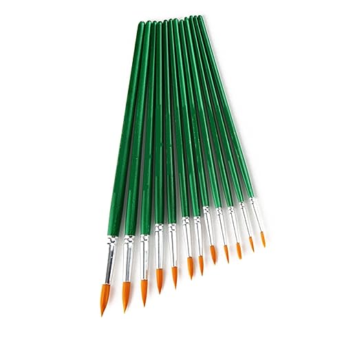 STOBOK 12-Teiliges Set Nylonhaarbürste Palette Detail Verkaufsstand Airbrush Sprüher pinselset Schule Pinsel Set Schule pinselsets Hobby Pinsel Set Pinsel für Acrylmalerei Ölpinsel Green von STOBOK