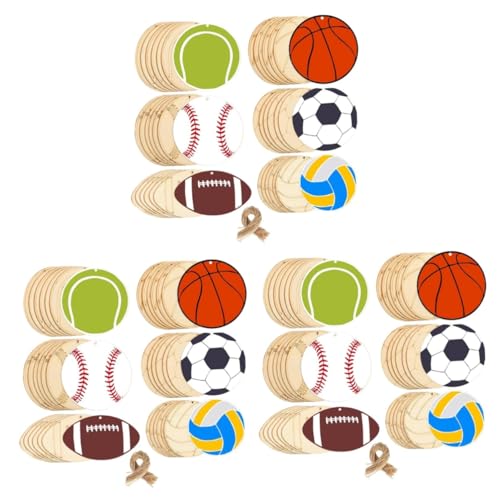 STOBOK 126 Sets Sport Party Set Rugby Ball Spielzeug Basketball Dekor Decoupage Papier Baseball Dekorationen DIY Graffiti Chip Handgemachte Malerei Ausschnitte DIY Sportball von STOBOK