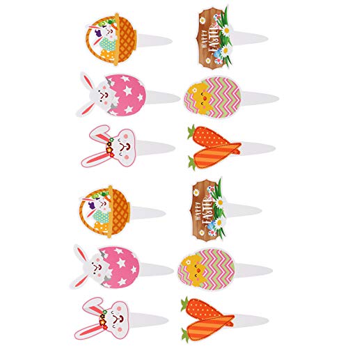 STOBOK 12Pcs Ostern Kuchen Topper Ostern Bunny Kaninchen Cupcake Topper Essen Picks Ostern Ei Kuchen Dekorationen Ostern Tag Party Favor von STOBOK