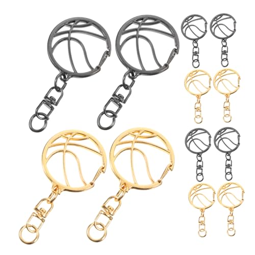 STOBOK 12st Basketball-schlüsselanhänger Schlüsselbundringe Haken Für Schlüsselanhänger Diy Schlüsselanhänger Zubehör Schlüsselanhänger Hakenclip Kleine Schlüsselanhänger Metall von STOBOK