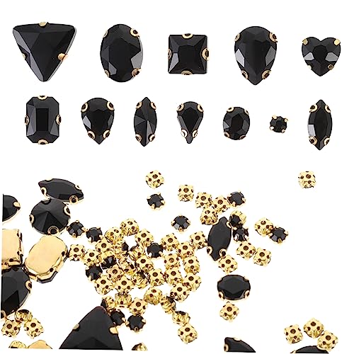 STOBOK 130St Kleidungsmaterialien Strasssteine Quastendekorationen Edelsteine Nagel Strass schmucksteine gems basteln kleider Strassverzierungen dekorative kleidung strass Glas Black von STOBOK