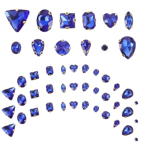 STOBOK 130St Kleidungszubehör selber machen bastelmaterial bastel materialien Strass-Spitze silberne Quasten trimmen Strasssteine ​​von Hand nähen dekorative kleidung strass Glas Blue von STOBOK