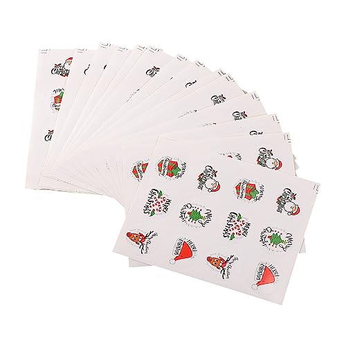 STOBOK 15 Blätter Weihnachtsaufkleber Stöcke Etikett individuelle Aufkleber stickers for sticker für Weihnachtssiegelaufkleber selbstklebende Aufkleber Kupferplattenaufkleber von STOBOK