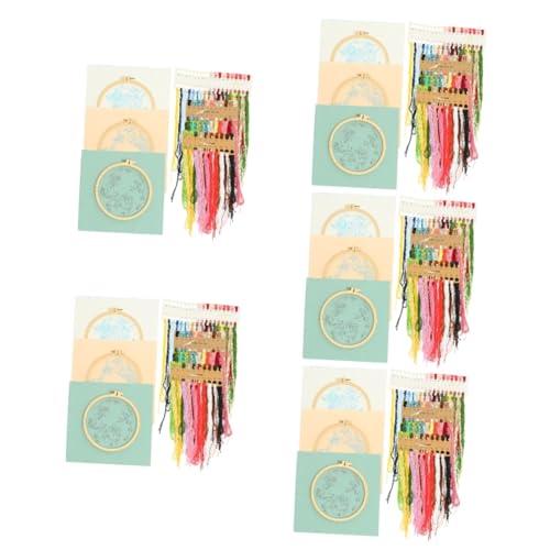 STOBOK 15 Sätze Blumen-und Vogels tickerei Hand Nähzeug DIY Nähset dekoratives Nähset Stickpackung für Kinder embroidery kit embroidery set Nähset für den Anfang Nähmaterial Polyester von STOBOK