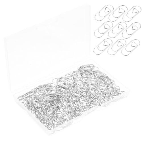 STOBOK 150 Stück Mini-liebes-büroklammern Schwere Büroklammern Ideale Büroklammern Riesige Büroklammer Büroklammern Groß Büroklammern Jumbo Stichworte Bretter Clips Klemmen Silver Metall von STOBOK