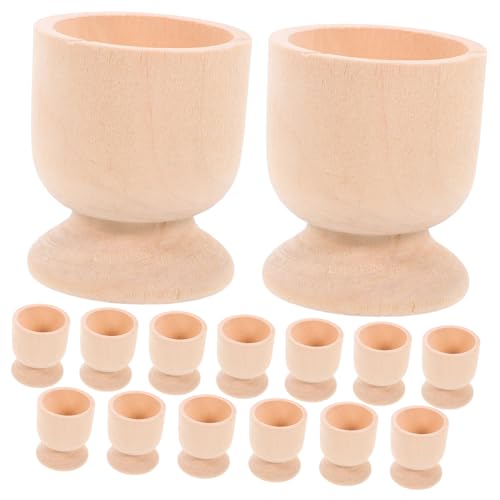 STOBOK 15St Ostereier ostern eierbecher eierhalter ostern egg cups Ei Halterung egg tray Eierhaltesockel osterei DIY basis Becherförmiger Eierständer DIY-Versorgung Halter für Ei Holz von STOBOK