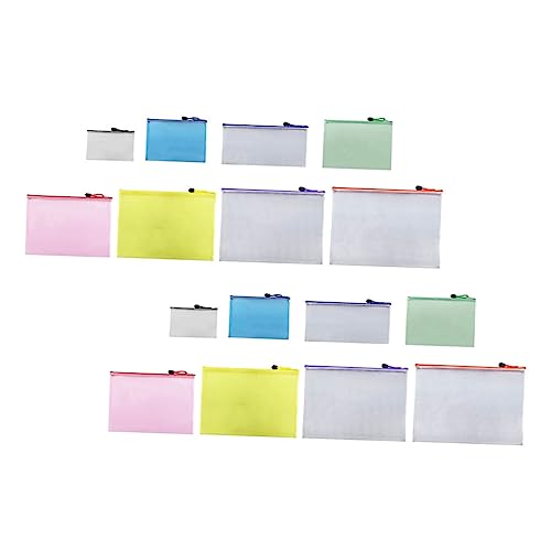 STOBOK 16St Aktentasche aufbewahrungssack storage pockets schminkbeutel bürogadges Reißverschluss-Datei-Organizer Packwürfel durchsichtige Papiertasche Papiertüte mit Reißverschluss PVC von STOBOK