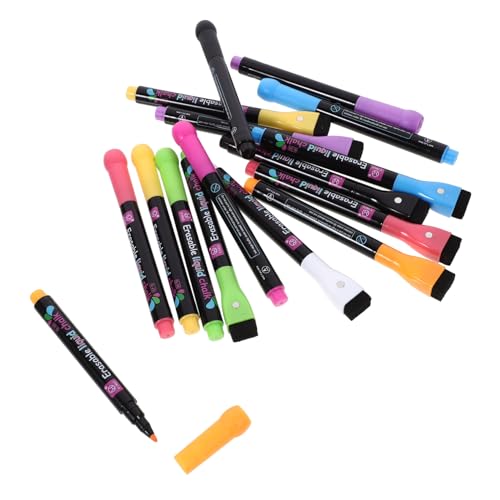 STOBOK 16st Etiketten Markierungen Zeitschrift Punkt Planke Cool Flüssig Textmarker Mini Whiteboard-marker Löslich Pastell Basierend Tragbar Kreide Neon Tafeln Plastik von STOBOK