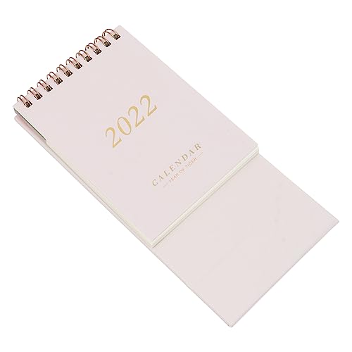 STOBOK 1Stk Tischkalender 2022 Wandkalender Zeitplaner Tischkalender 2021-2022 Klapptisch tischkalender basteln schreibtischkalender Notizblock-Kalender Mini-Tischkalender Papier Beige von STOBOK