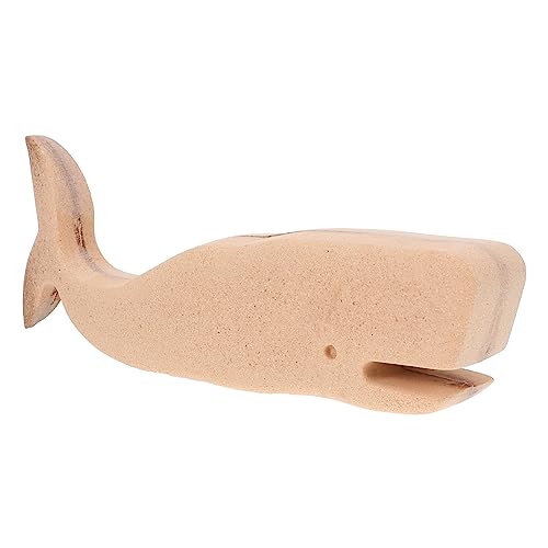 STOBOK 1Stk Wal-Verzierung nautische wohnzimmerdekoration Ornament DIY-Verzierung Meerestier-Dekore Wal Figur wohnungseinrichtung home decoration DIY Holzstatue dekorativer Wal MDF Khaki von STOBOK