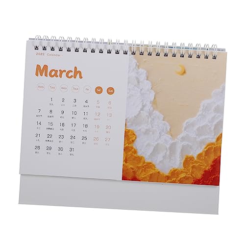 STOBOK 1stk Tischkalender 2022 Tischkalender Für 2022 Desktop-kalender Tischdekorationen Flip-kalender-tabelle Unterlage Stehende Staffelei Büro Stehplaner-kalender Taschenkalender Papier von STOBOK