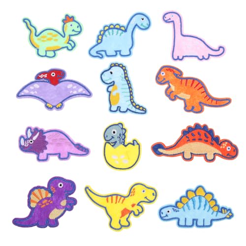 STOBOK 2 Dinosaurier-aufkleber Hutflecken Bausatz Flicken Aufnähen Flicken Für Kleidung Stickerei-patch-material Zubehör Schuhanhänger Kleidungsflicken Aufnäher Nähen Zauber Für Polyester von STOBOK