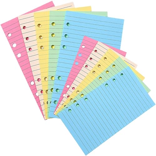 STOBOK 2 Notizbuchseiten linierte Papiereinlagen A5-Notizbuch Kleine Notizblock-Taschengröße Mini-Nachfüllungen Bindemittel Füllstoff loses Blatt Papier Loseblatt-Notizbuchpapier Colorful von STOBOK