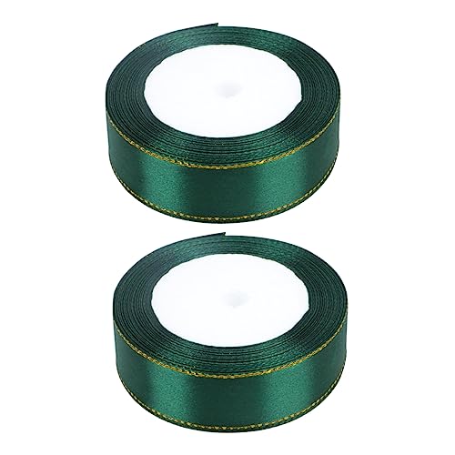 STOBOK 2 Rolle 22 Geschenkstreifen seidenband ribbon geschenkbänder set Festliches Geschenkband bandalette Hochzeit Party einladen Geschenkbänder ein Verpackungsband DIY-Bänder Green von STOBOK