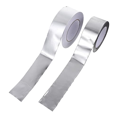 STOBOK Alu Klebeband Set Hitzebeständiges Aluminiumfolien Klebeband 1 Rolle x 50mm x 1 Rolle x 50mm x Ideal Für Elektronik Küche Abdichtungen Und von STOBOK