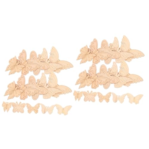 STOBOK 2 Sätze 2 Sets Schmetterlings Holzspäne Dekorative Schmetterlings Bastelarbeiten Holzausschnitt Bastel Schmetterlinge DIY Graffiti Holz Schmetterlings 25 Stück * 2 von STOBOK