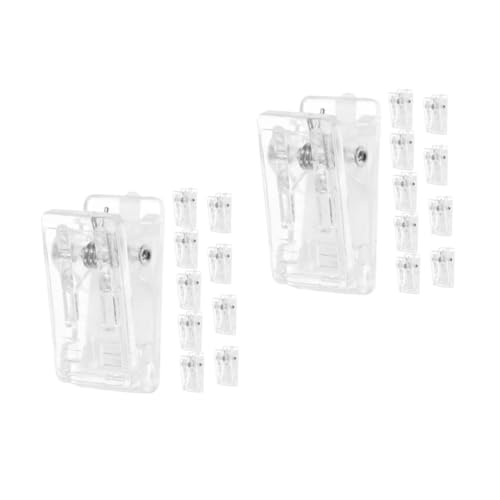 STOBOK 2 Sätze Ausweisinhaber Goldene Büroklammern Clips Klemmen Klebstoff Kabelclip Namensschild-clip Ausweis-clip Selbstklebende Wandclips Ausweisklammern Stahl Transparent 10 Stück * 2 von STOBOK