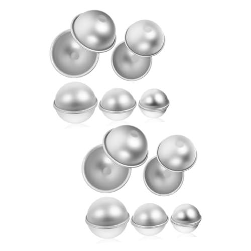 STOBOK 2 Sätze Badekugel Form Mini-kuchenformen Schokoladenformen Eisbecher Cupcake Backform Kuchenformen Set Eis Formen Selber Machen Küche Diy Form Aluminiumlegierung Silver 5 Paare * 2 von STOBOK