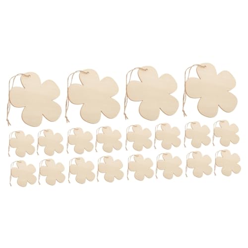 STOBOK 2 Sätze Blumentablett Aus Holz Künstlicher Eukalyptus Anlage Pflanzendekor Holzrohlinge Holzblumen Diy Handbemalte Blumenanhänger Graffiti-chips Hölzern Khaki 10 Stück * 2 von STOBOK