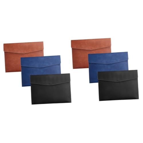 STOBOK 2 Sätze Dateipaket Storage Boxes Aufbwahrungs-box Büromaterial Aufbewahrung Aufbewahrungs Boxen Stauraum Boxen Ordner Quittungs-organizer-tasche Aktentaschen Kunstleder 3 Stück * 2 von STOBOK